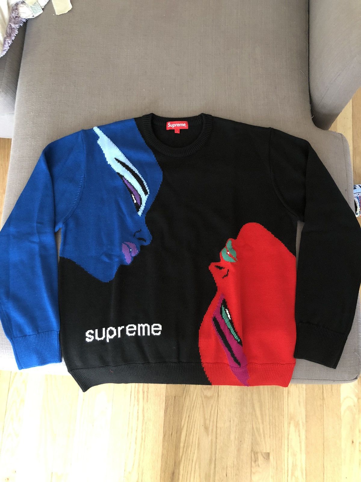 Supreme Supreme Faces Sweater Black | Grailed