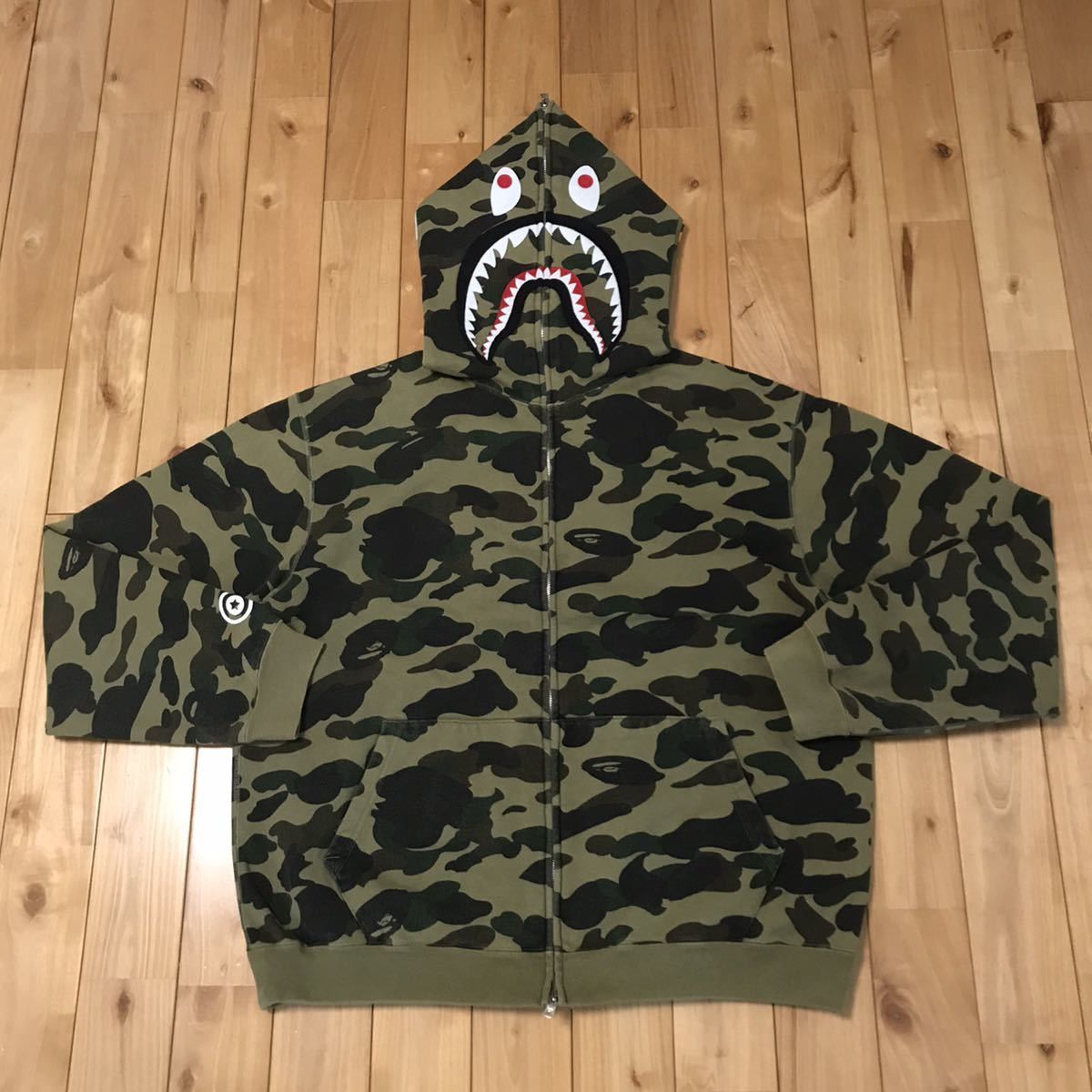 Bape BAPE Early Frankentag Shark full zip hoodie 1st camo green Size US L / EU 52-54 / 3 - 1 Thumbnail