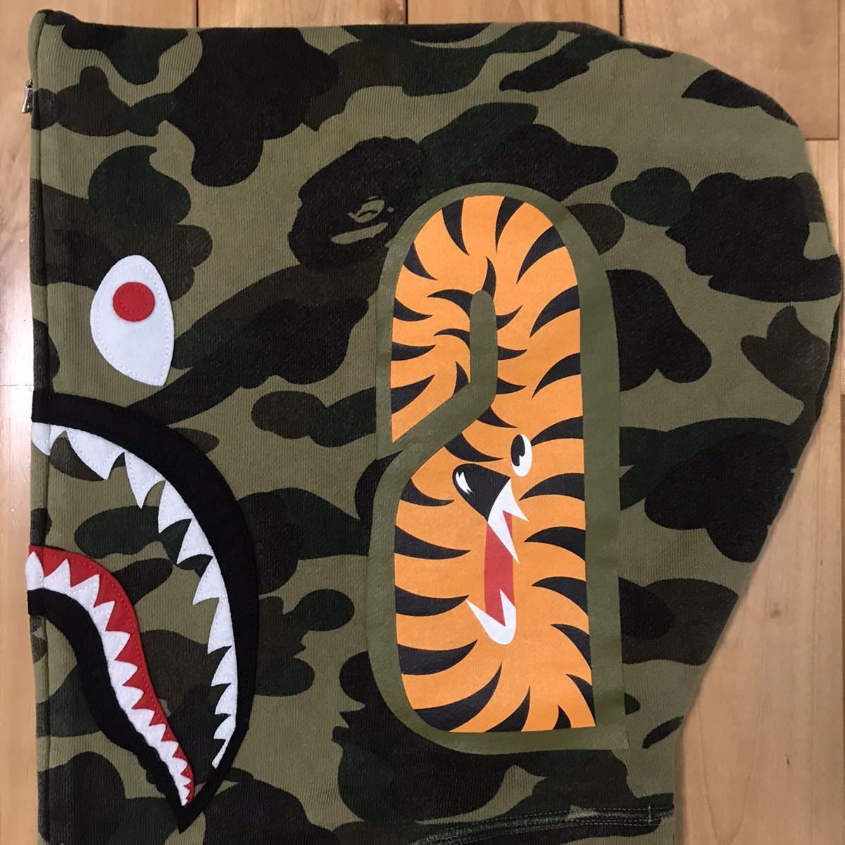 Bape BAPE Early Frankentag Shark full zip hoodie 1st camo green Size US L / EU 52-54 / 3 - 4 Thumbnail