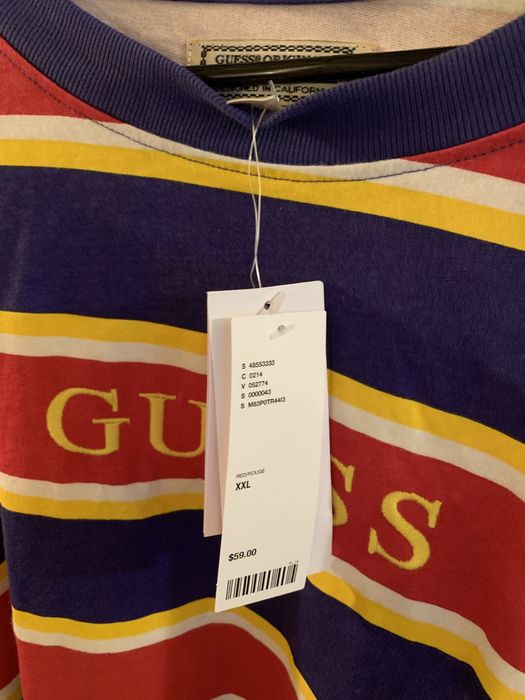 Guess kenmore striped long hotsell sleeve tee