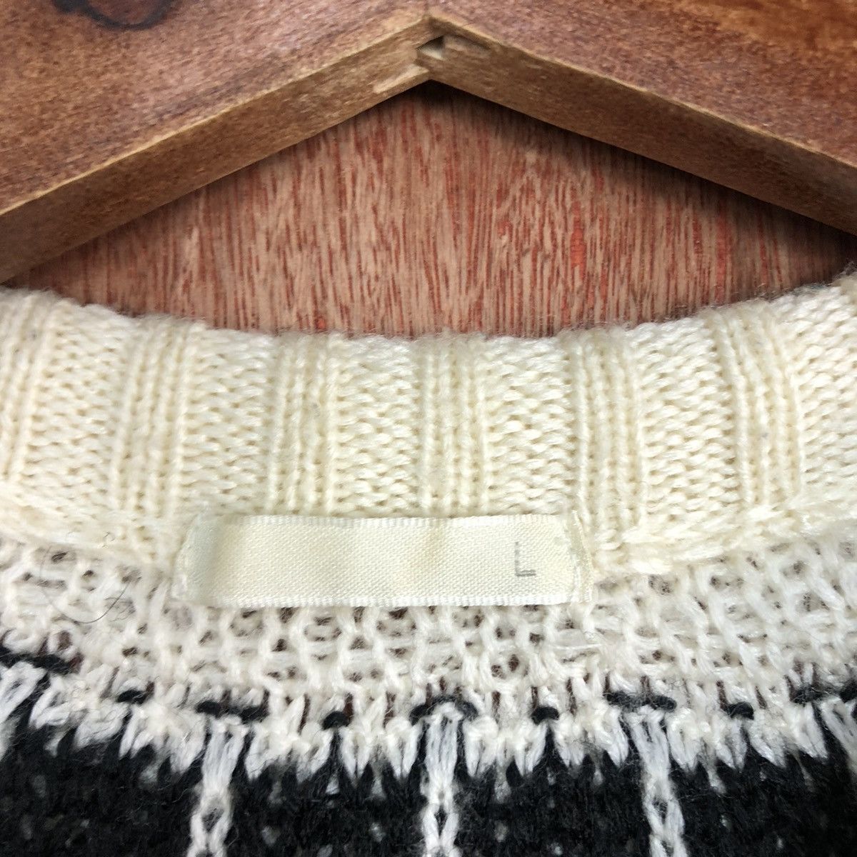 Homespun Knitwear × Japanese Brand DLL GU Japan Navajo art White Knitwear #c580 Size US L / EU 52-54 / 3 - 9 Thumbnail