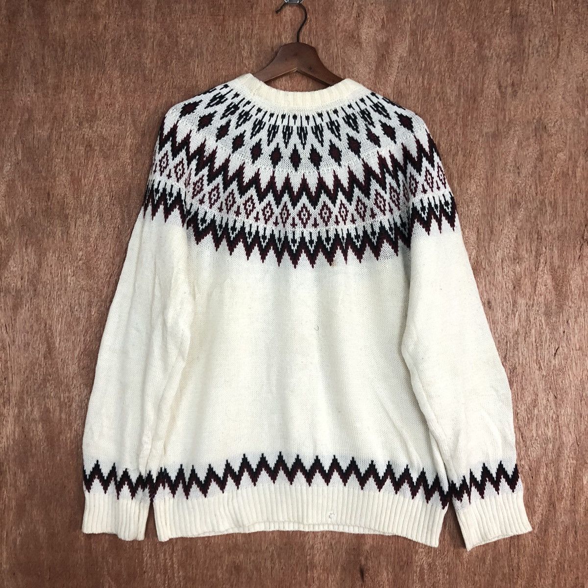 Homespun Knitwear × Japanese Brand DLL GU Japan Navajo art White Knitwear #c580 Size US L / EU 52-54 / 3 - 10 Thumbnail
