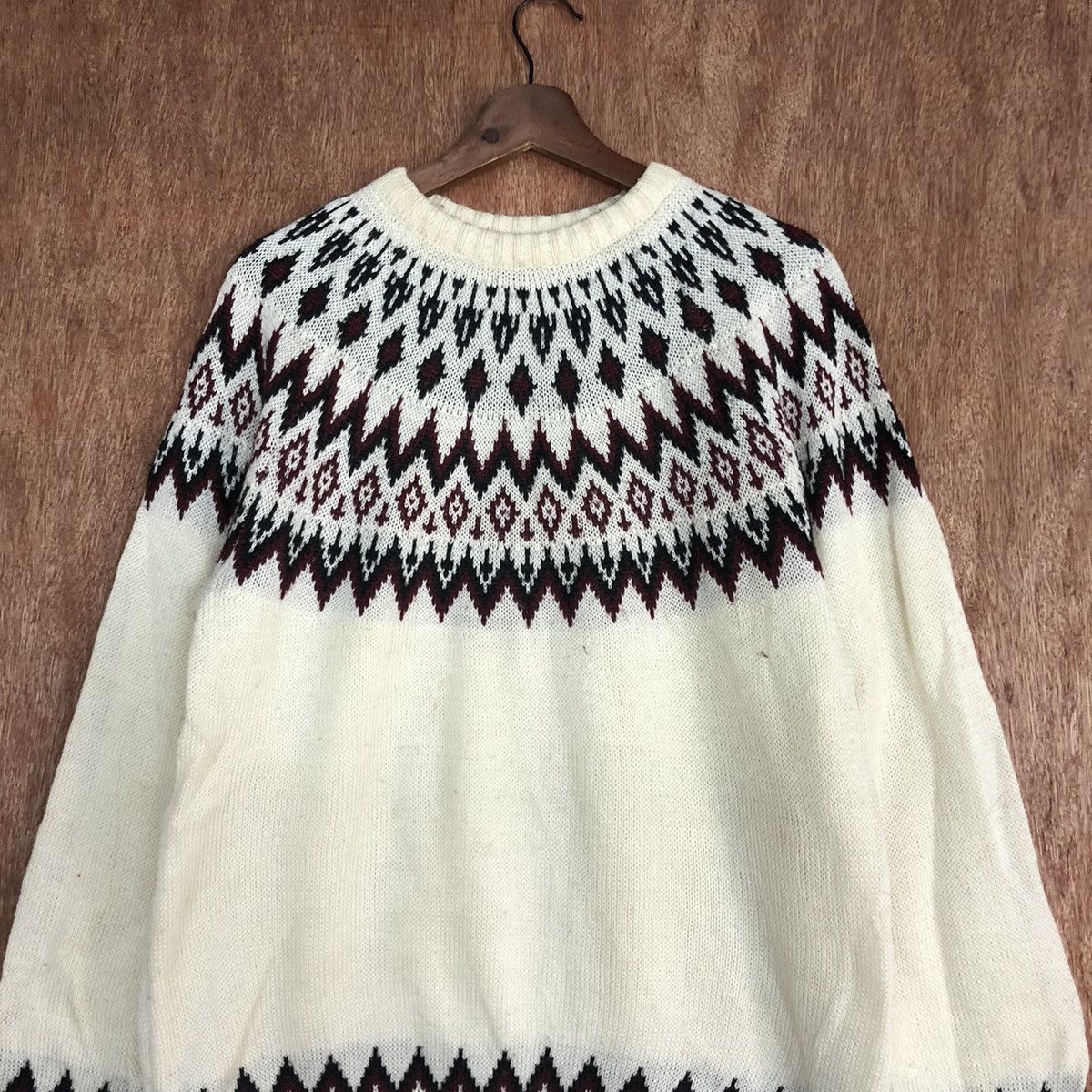 Homespun Knitwear × Japanese Brand DLL GU Japan Navajo art White Knitwear #c580 Size US L / EU 52-54 / 3 - 8 Thumbnail