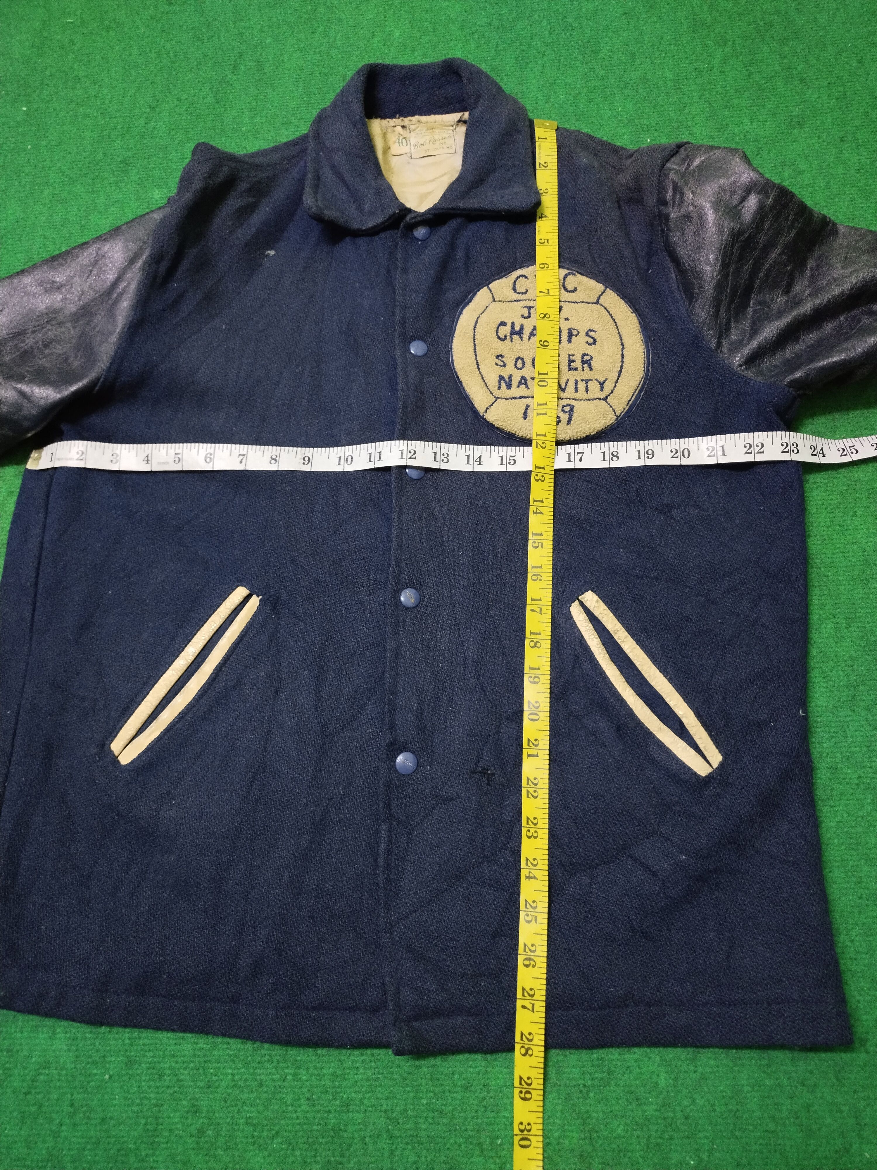 Vintage Vintage Holloway Jacket Varsity Leather Sleeve Bob Russell Size US L / EU 52-54 / 3 - 18 Thumbnail