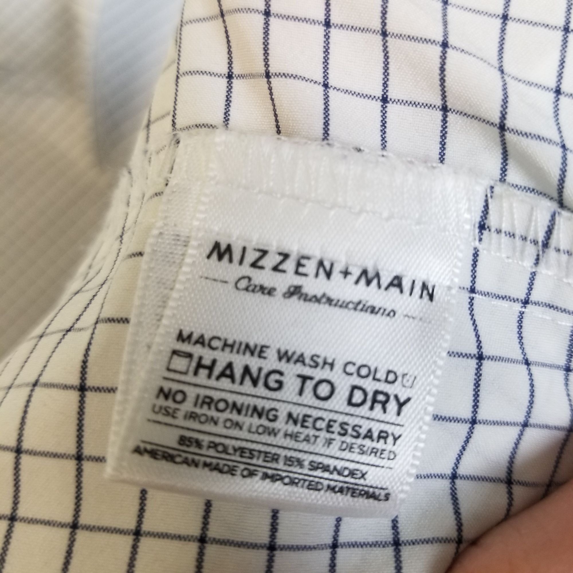 Mizzen+Main Mizzen+Main Mens XXL White Checkered Dress Shirt Size US XXL / EU 58 / 5 - 7 Thumbnail