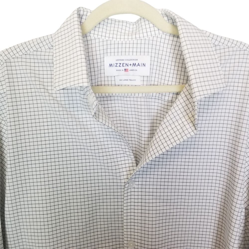 Mizzen+Main Mizzen+Main Mens XXL White Checkered Dress Shirt Size US XXL / EU 58 / 5 - 2 Preview