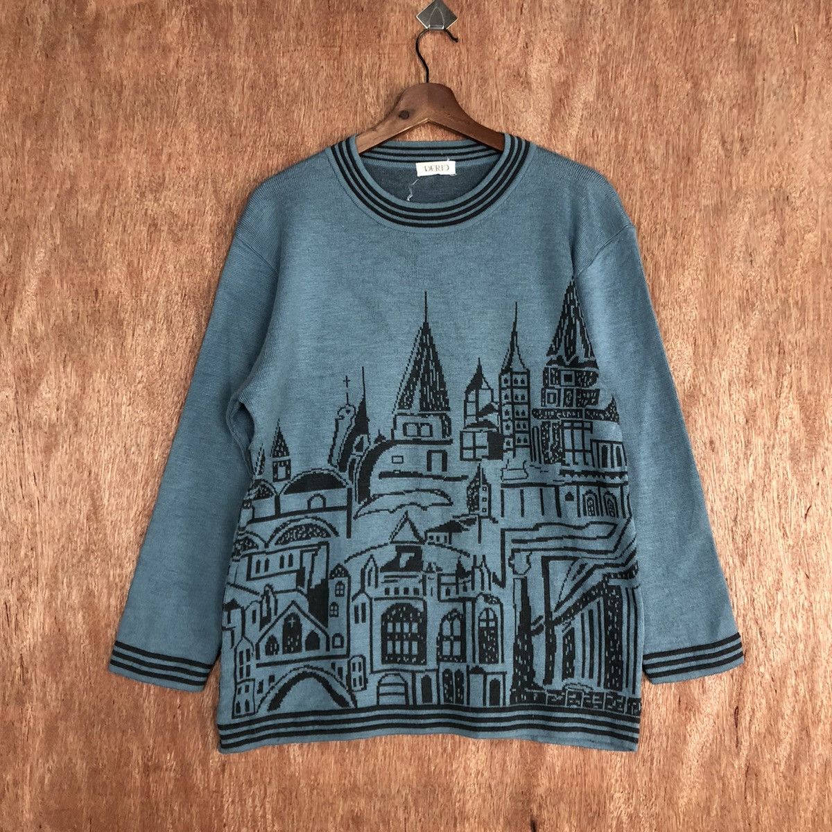 image of Derio Art Blue Knitwear Vintage Streetwear C584, Men's (Size Medium)