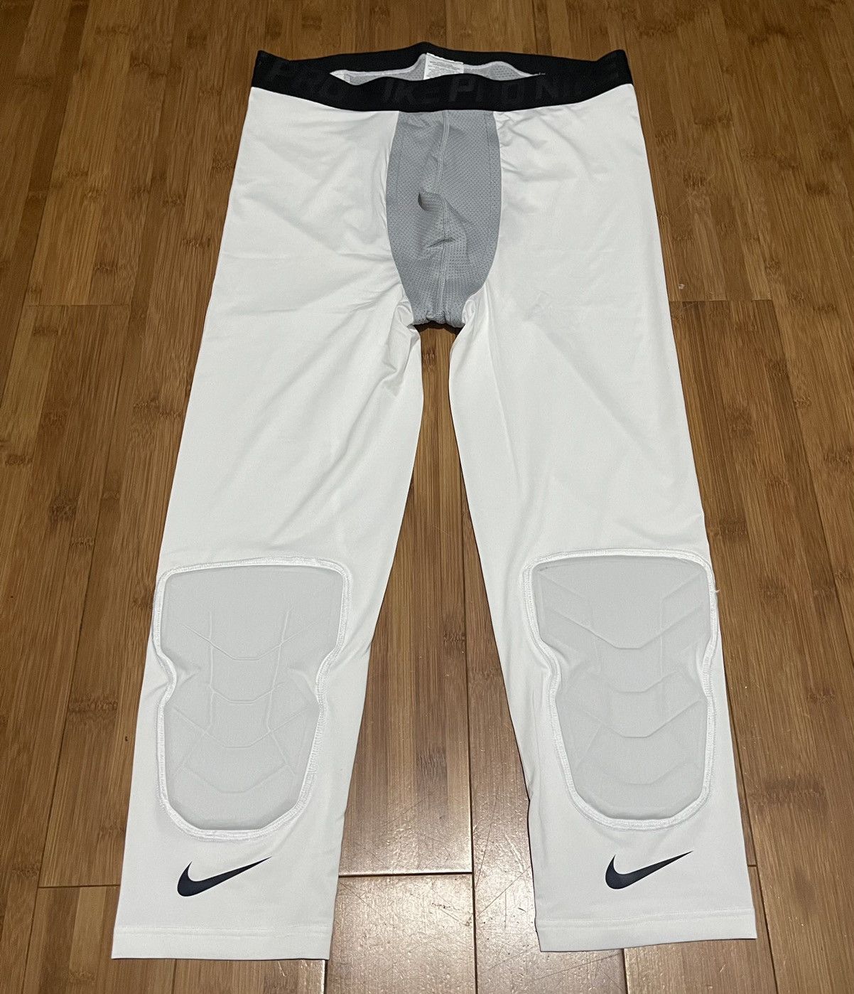 Nike NBA PRO Hyperstrong Padded Tights Pants 3/4 White MEN'S SIZE