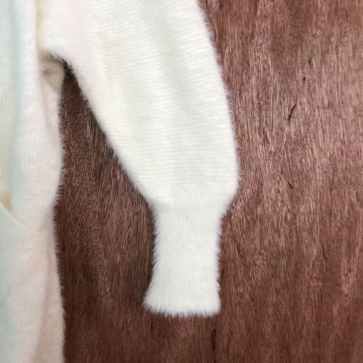 Homespun Knitwear Japan Brand White Mohair Shag Shaggy Knitwear #c408 Size US L / EU 52-54 / 3 - 4 Thumbnail