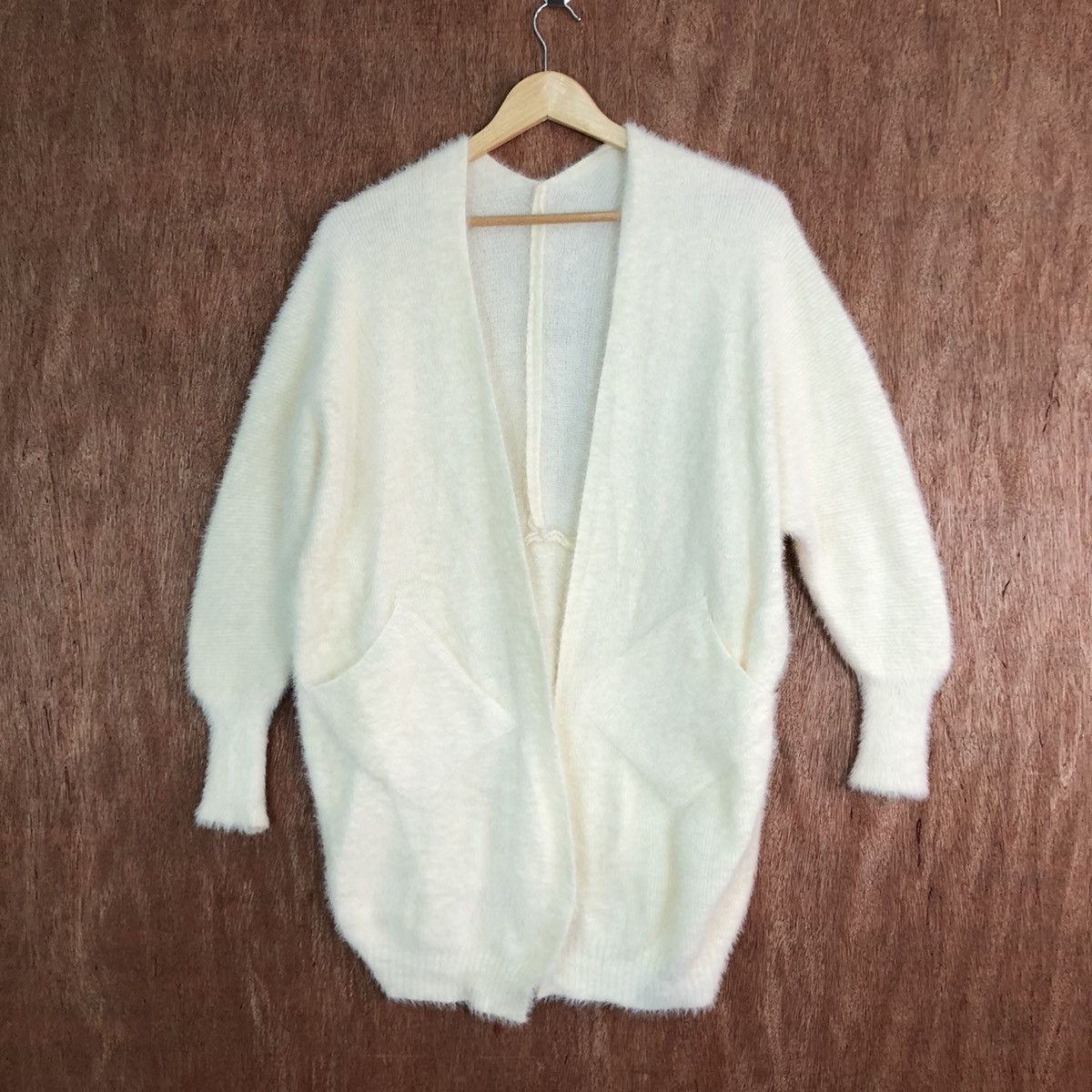 Homespun Knitwear Japan Brand White Mohair Shag Shaggy Knitwear #c408 Size US L / EU 52-54 / 3 - 1 Thumbnail
