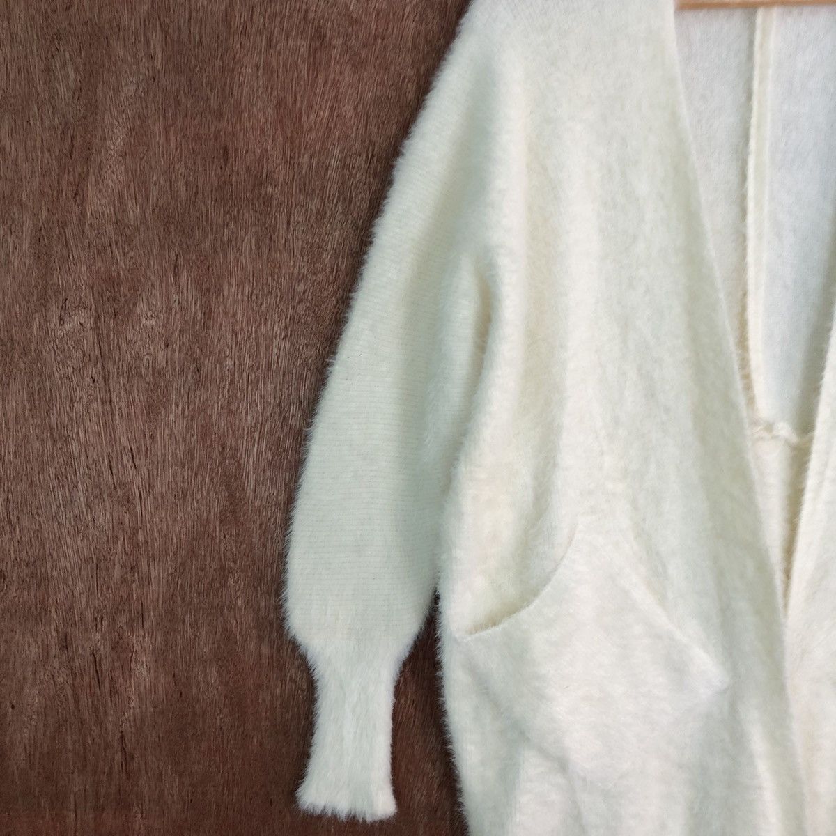Homespun Knitwear Japan Brand White Mohair Shag Shaggy Knitwear #c408 Size US L / EU 52-54 / 3 - 7 Thumbnail