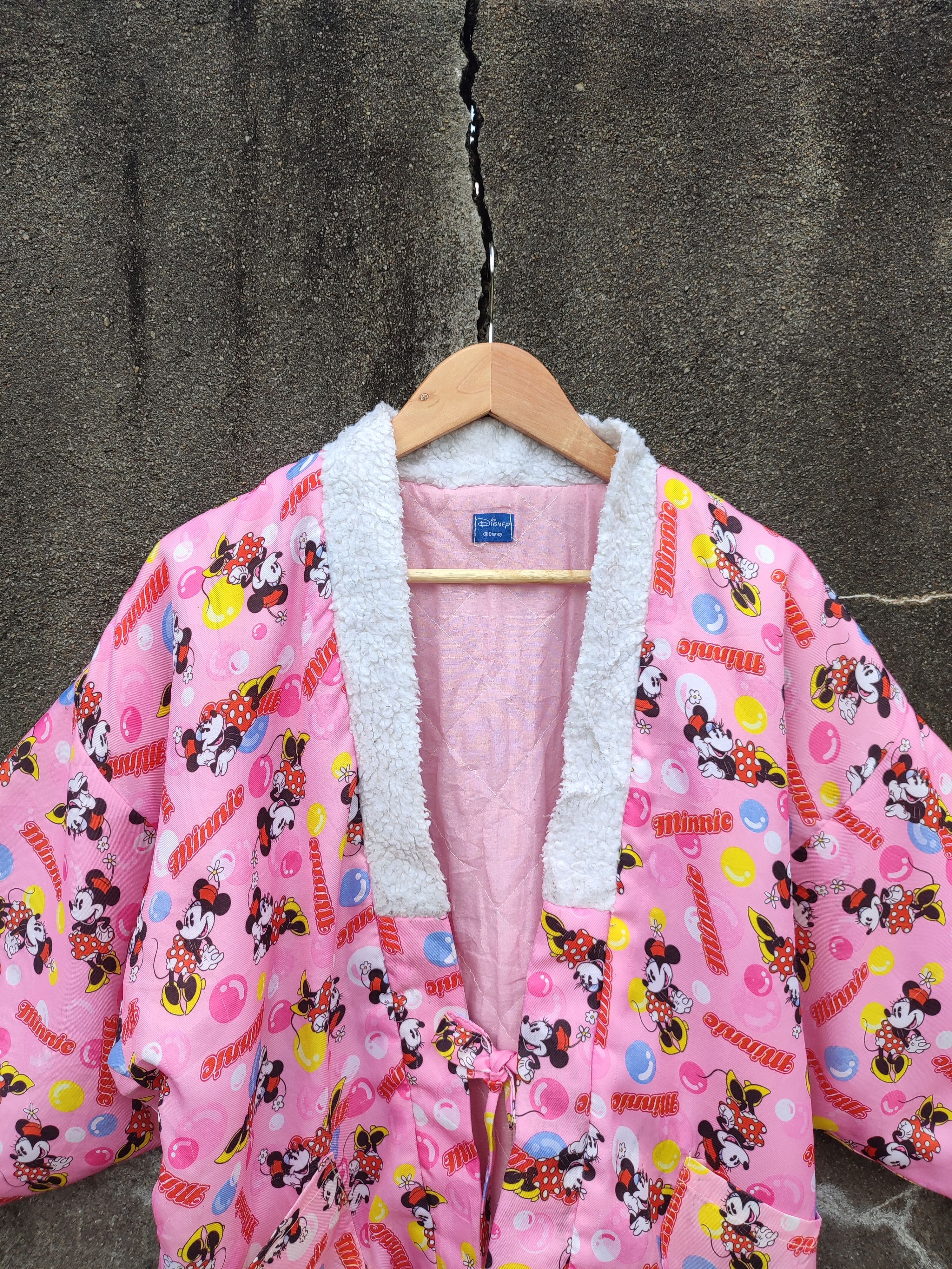 Disney × Japanese Brand Vintage Disney Minnie Mouse Pink Hanten Jacket Fleece Lined Size US L / EU 52-54 / 3 - 7 Thumbnail