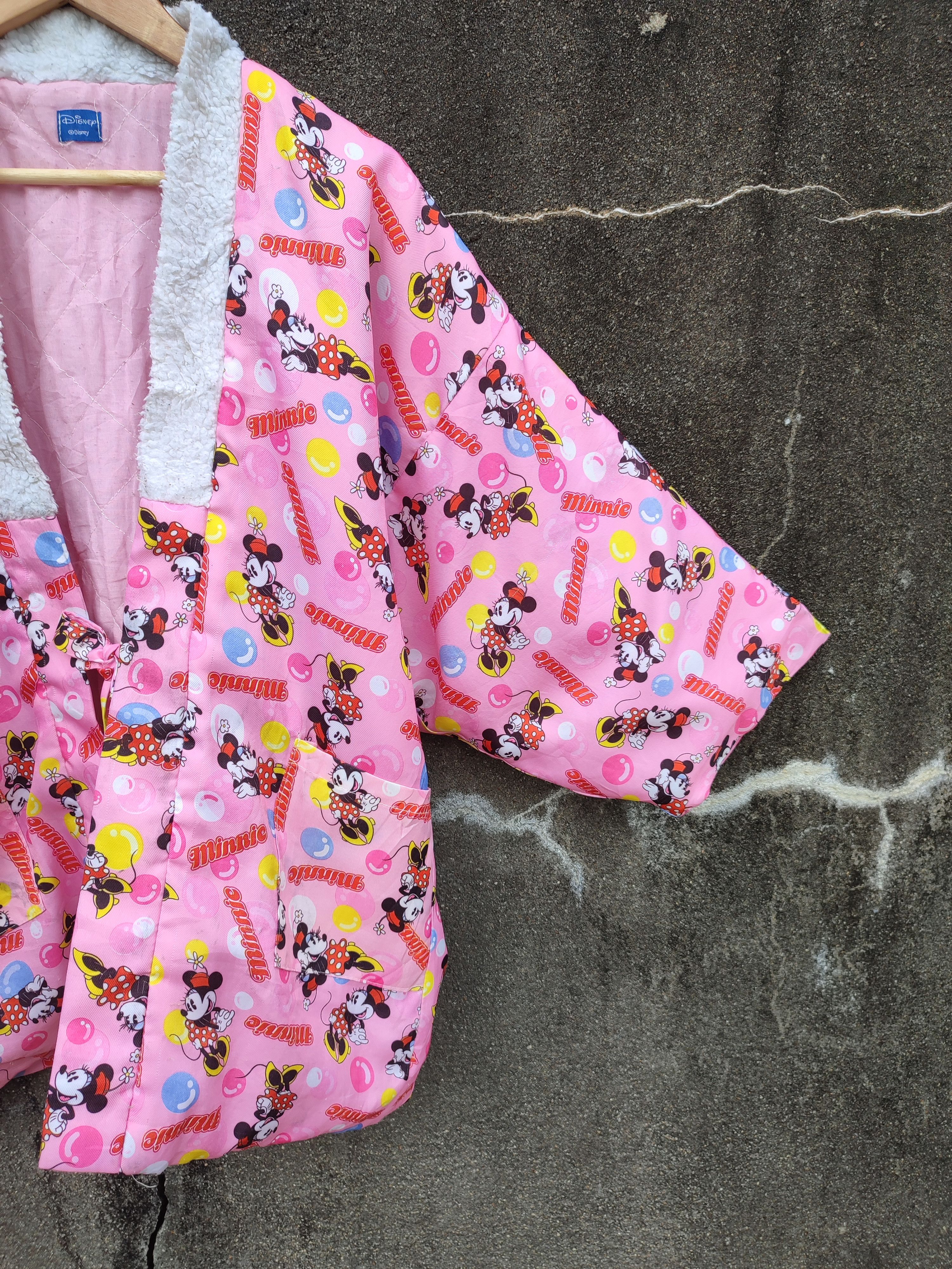 Disney × Japanese Brand Vintage Disney Minnie Mouse Pink Hanten Jacket Fleece Lined Size US L / EU 52-54 / 3 - 10 Thumbnail