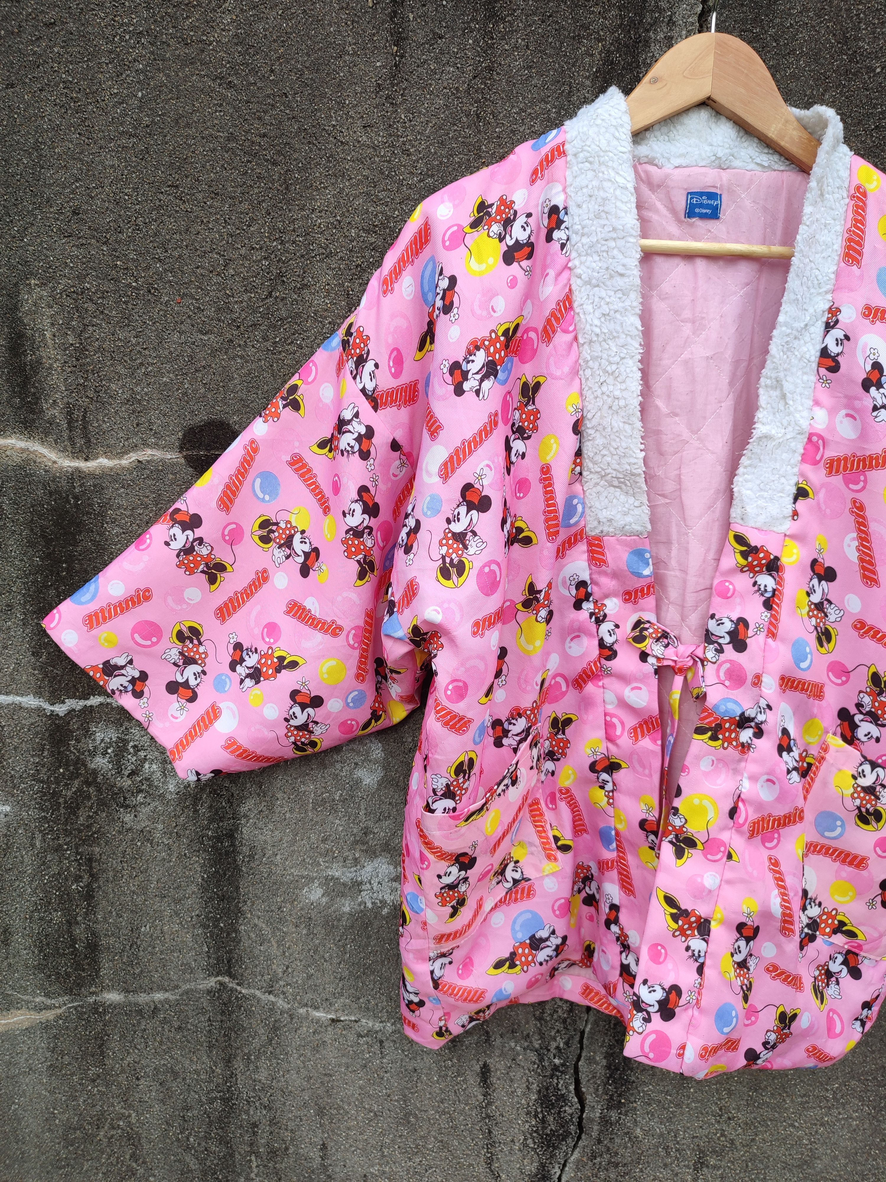 Disney × Japanese Brand Vintage Disney Minnie Mouse Pink Hanten Jacket Fleece Lined Size US L / EU 52-54 / 3 - 9 Thumbnail