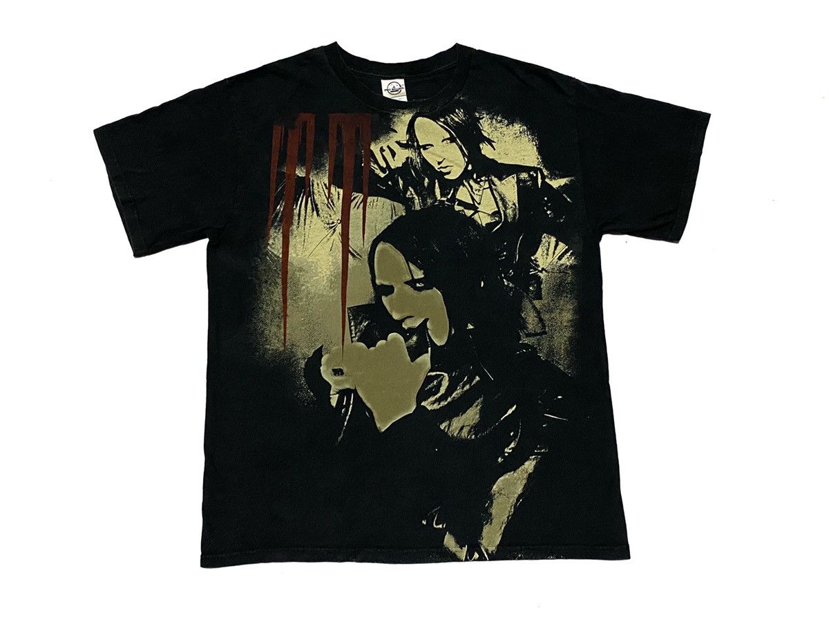 Band Tees × Marilyn Manson × Vintage Vintage Marilyn Manson Overprint Tee Size US L / EU 52-54 / 3 - 1 Thumbnail