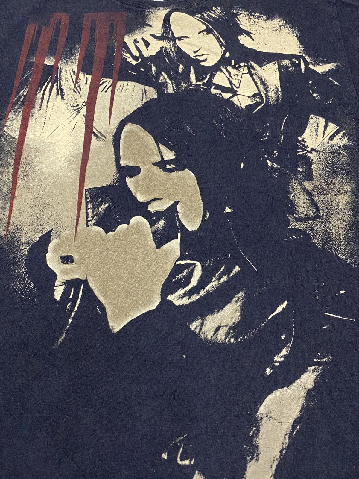 Band Tees × Marilyn Manson × Vintage Vintage Marilyn Manson Overprint Tee Size US L / EU 52-54 / 3 - 3 Thumbnail
