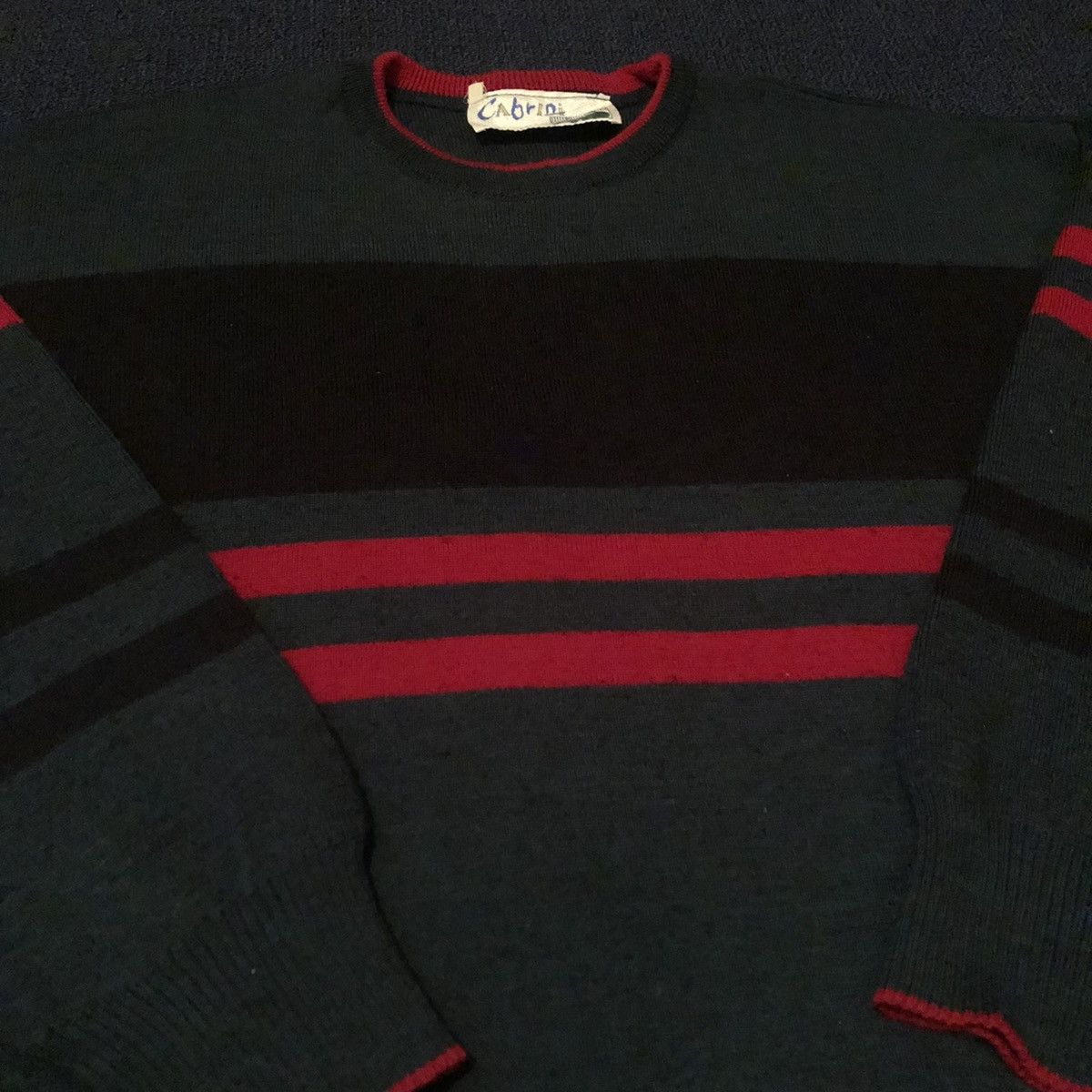 Handmade Vintage 80s Cabrini Classic Ireland Made Stripe Knit Sweater Size US M / EU 48-50 / 2 - 3 Thumbnail