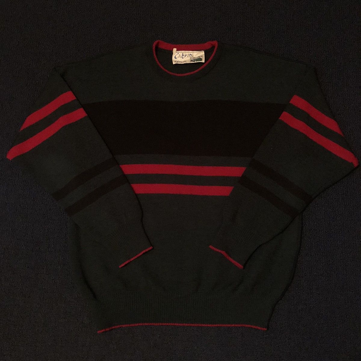 Handmade Vintage 80s Cabrini Classic Ireland Made Stripe Knit Sweater Size US M / EU 48-50 / 2 - 1 Thumbnail