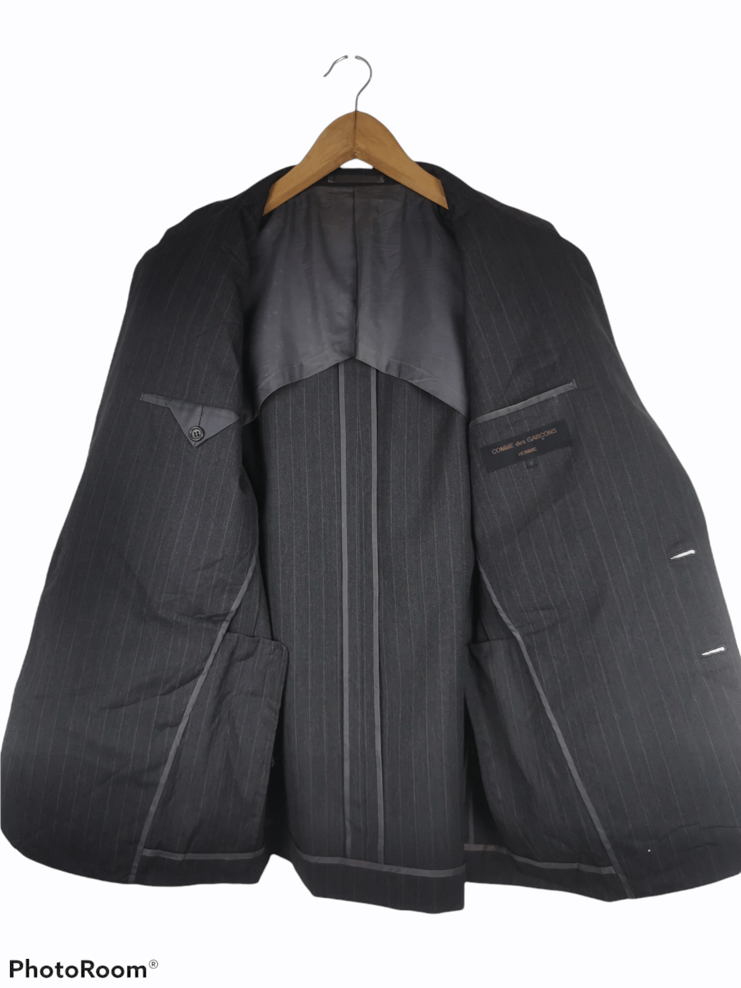Comme des Garcons × Comme des Garcons Homme Plus Comme Des Garcons Homme Wool Stripe Blazer Coat Size US S / EU 44-46 / 1 - 6 Thumbnail