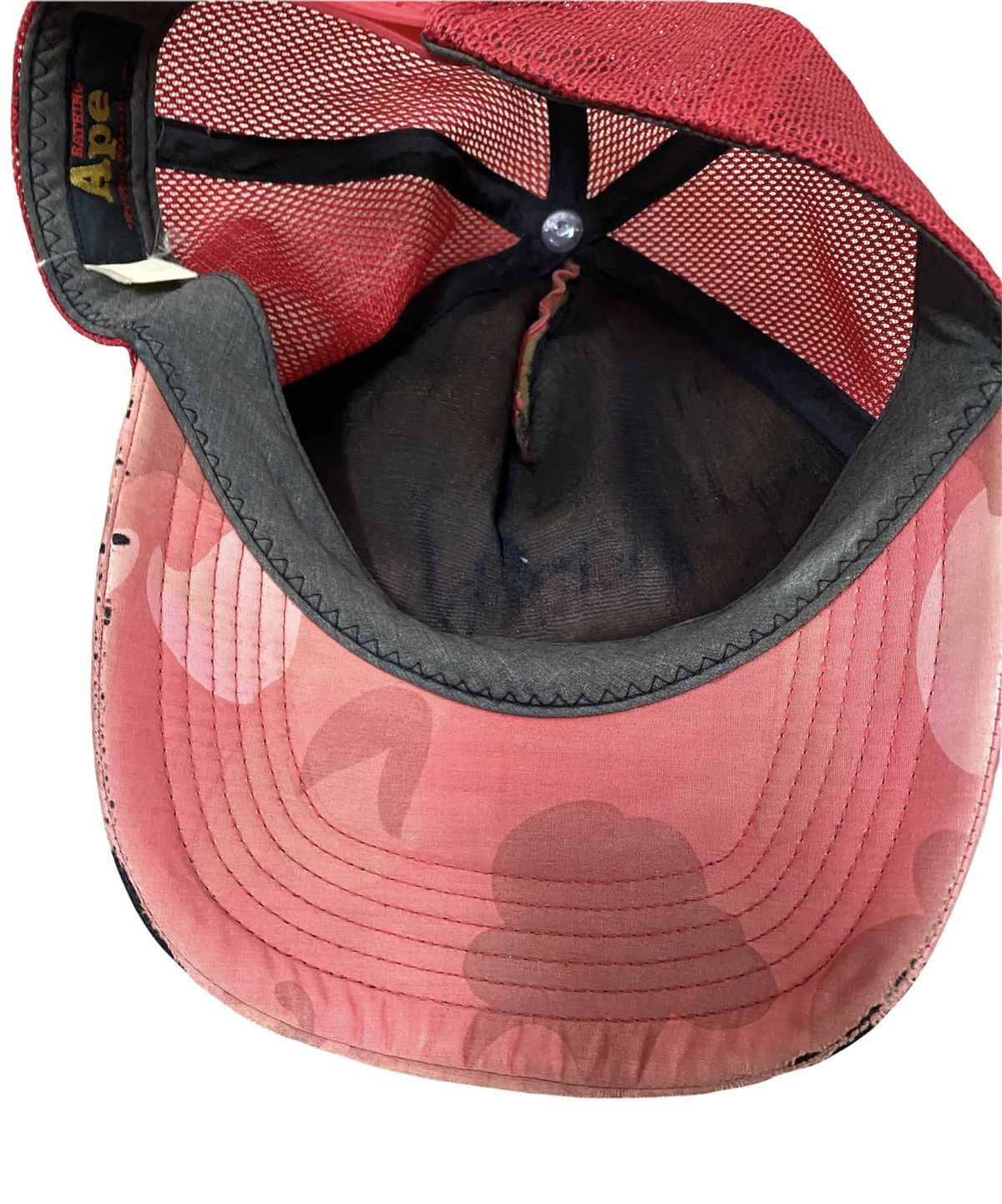 Bape Vtg🔥Bape Og Pink Camoflouge Trucker Mesh Cap Size ONE SIZE - 7 Thumbnail