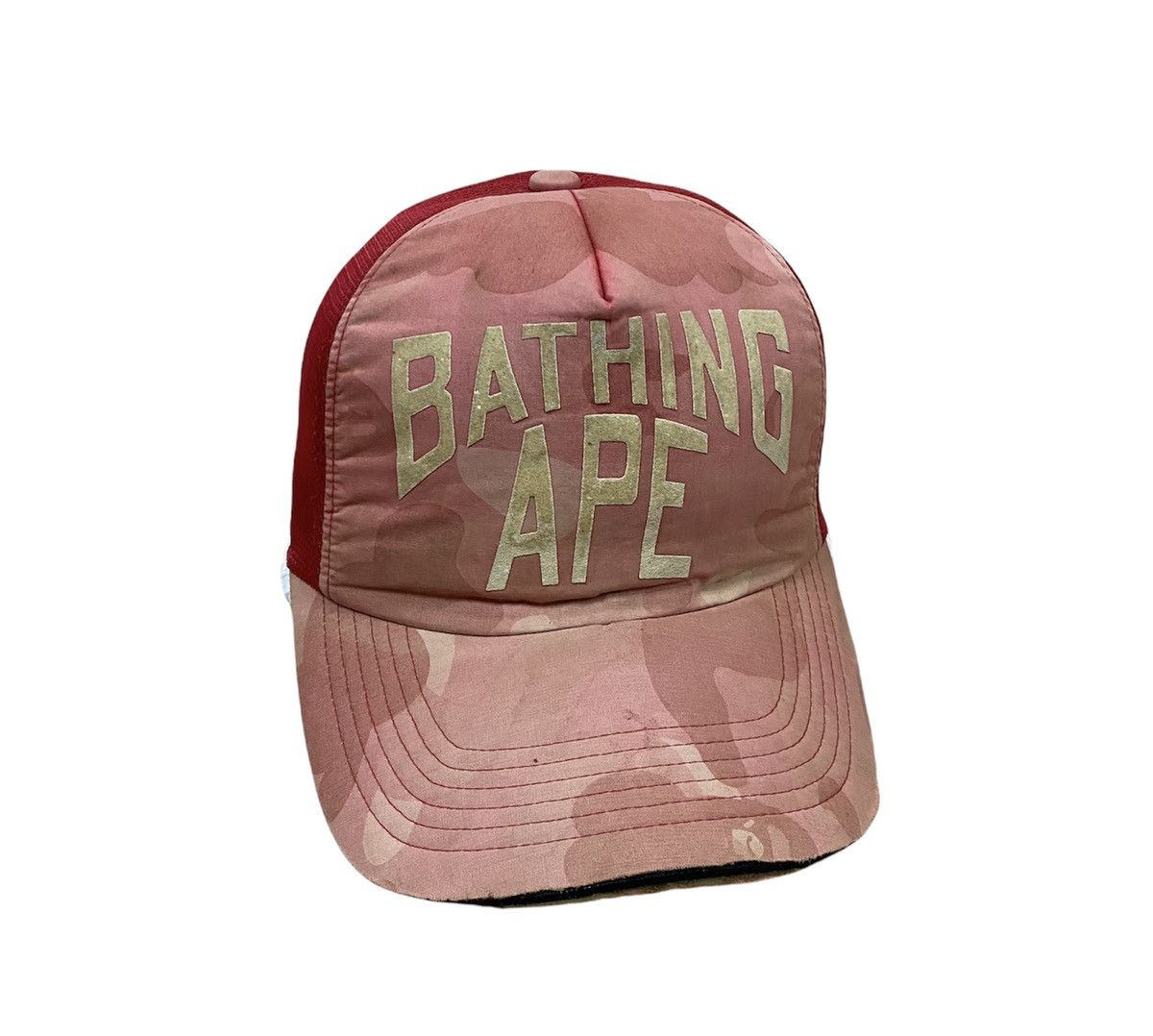Bape Vtg🔥Bape Og Pink Camoflouge Trucker Mesh Cap Size ONE SIZE - 1 Thumbnail