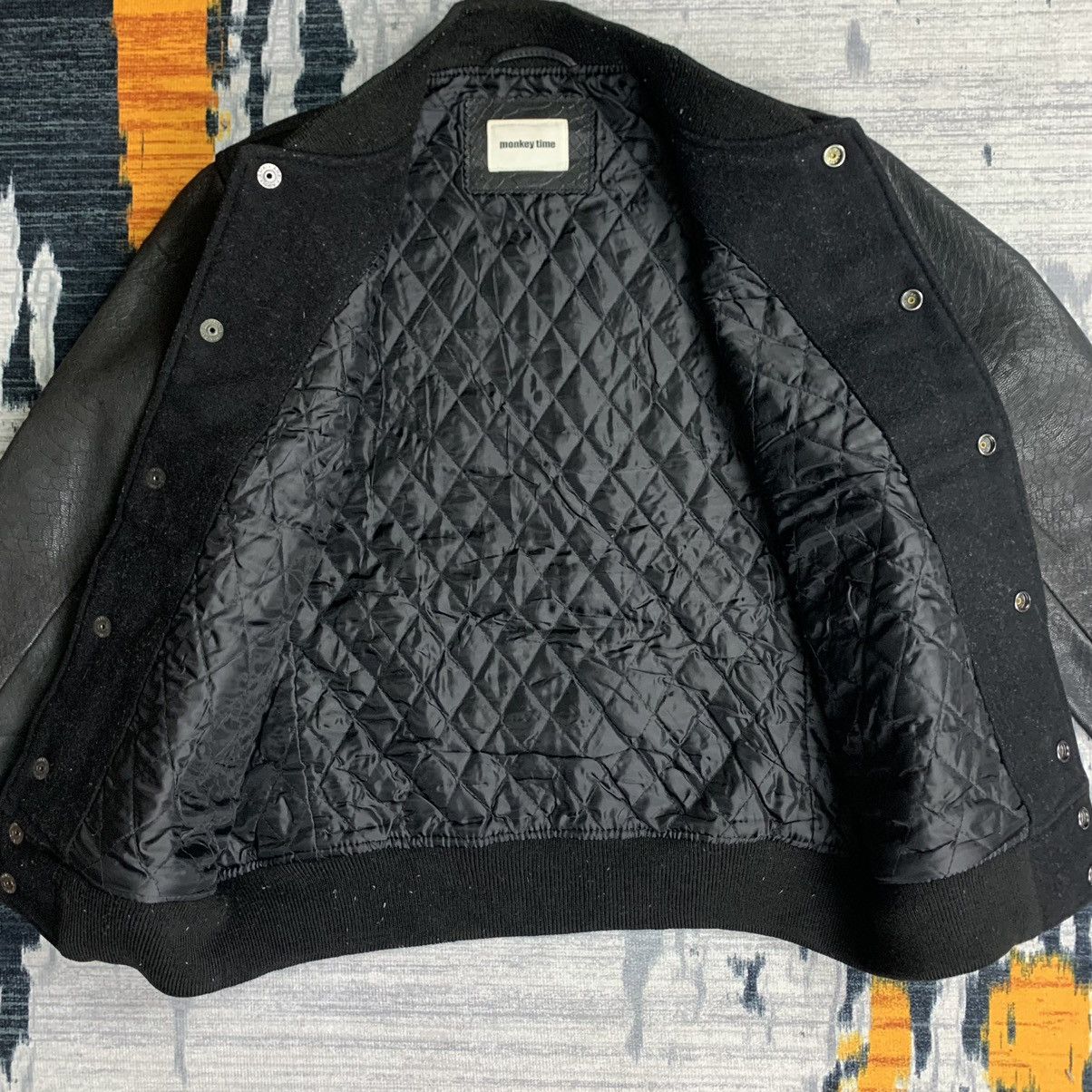 monkey time 🔥NK189🔥Monkey time plain varsity jackets rare sleeve Leather Size US S / EU 44-46 / 1 - 4 Thumbnail