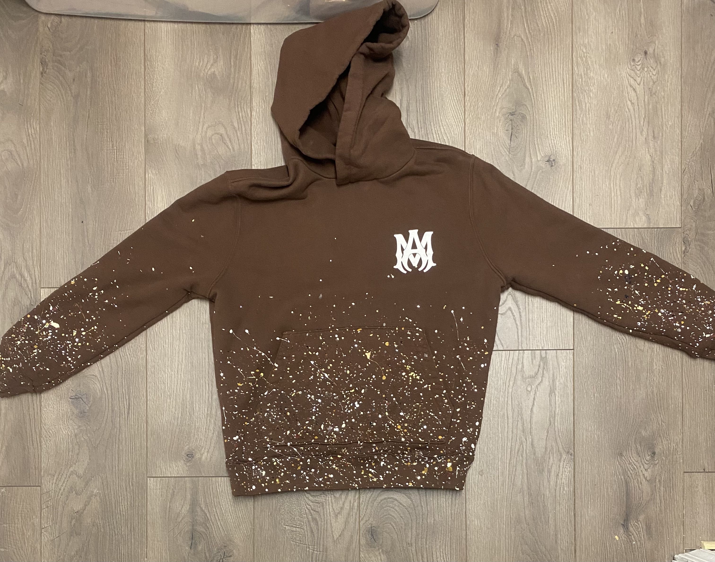 Amiri Brown MA Crystal Painter Hoodie | Grailed