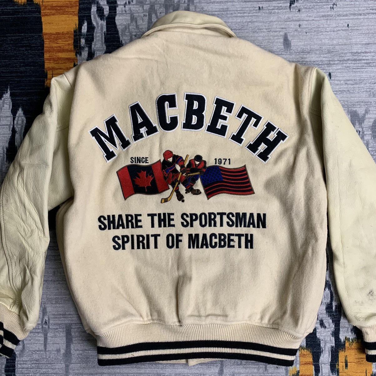 Macbeth × Vintage 🔥NK194🔥Vintage MACBETH art sportsman Leather varsity jackets Size US M / EU 48-50 / 2 - 2 Thumbnail