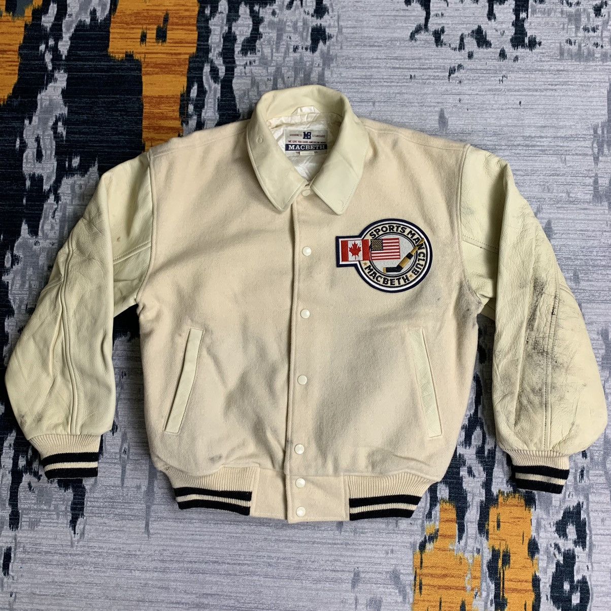 Macbeth × Vintage 🔥NK194🔥Vintage MACBETH art sportsman Leather varsity jackets Size US M / EU 48-50 / 2 - 3 Thumbnail