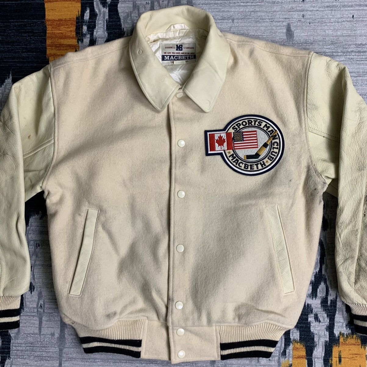 Macbeth × Vintage 🔥NK194🔥Vintage MACBETH art sportsman Leather varsity jackets Size US M / EU 48-50 / 2 - 4 Thumbnail