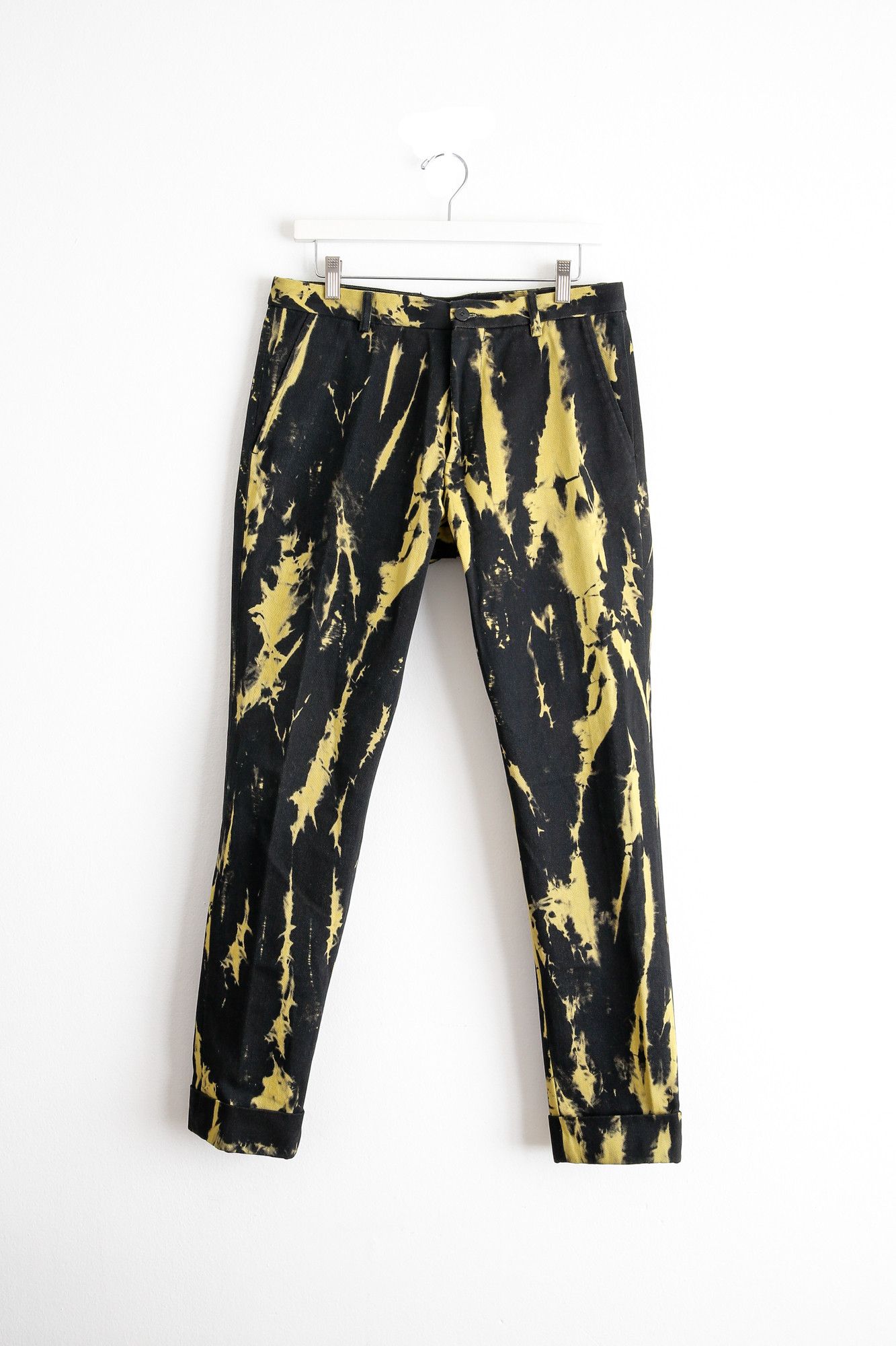 Dries Van Noten AW14 Yellow Tie Dye Denim Trouser - Size 48 Size US 32 / EU 48 - 1 Thumbnail