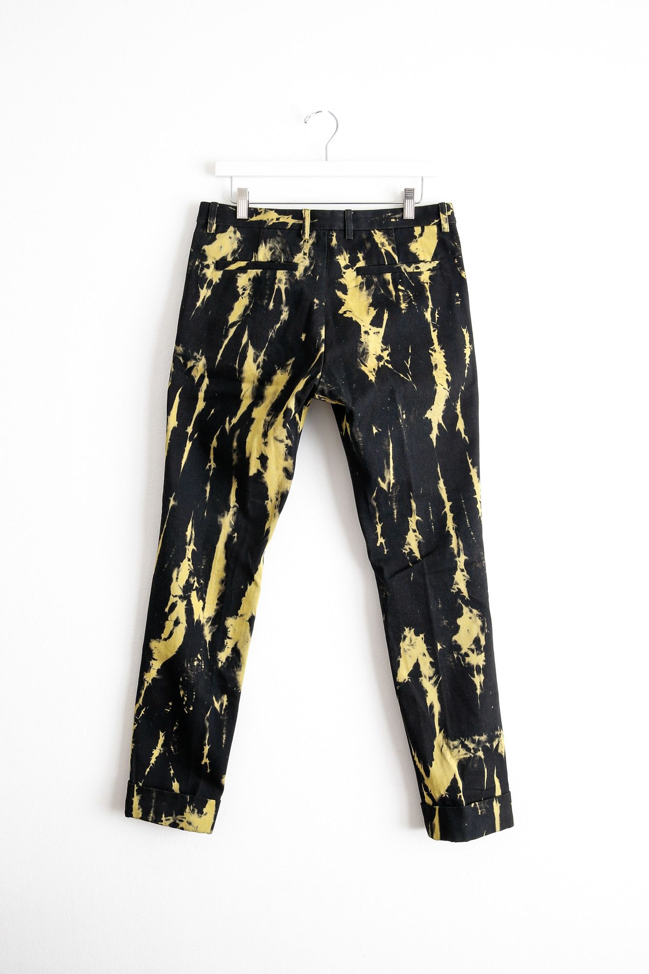 Dries Van Noten AW14 Yellow Tie Dye Denim Trouser - Size 48 Size US 32 / EU 48 - 2 Thumbnail