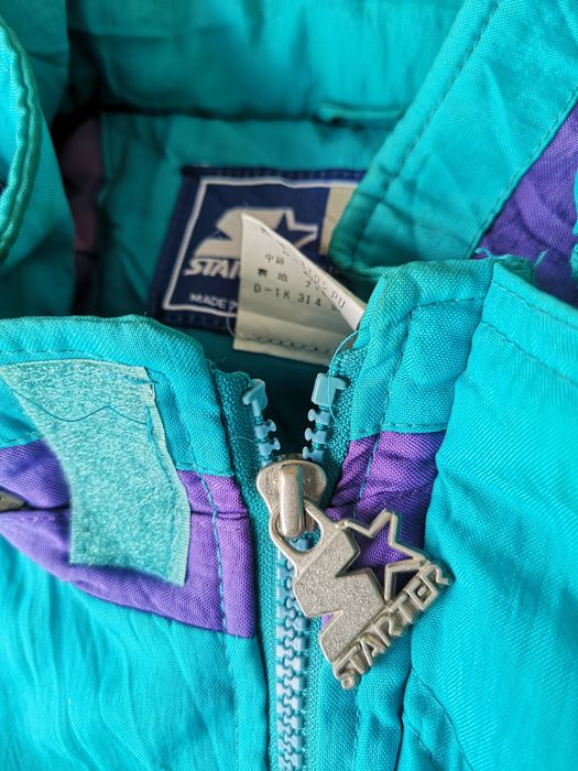 Vintage 90s Baby Starter X NBA Charlotte Hornets Kick It 1/4 Zip Jacket -  Medium Nylon– Domno Vintage