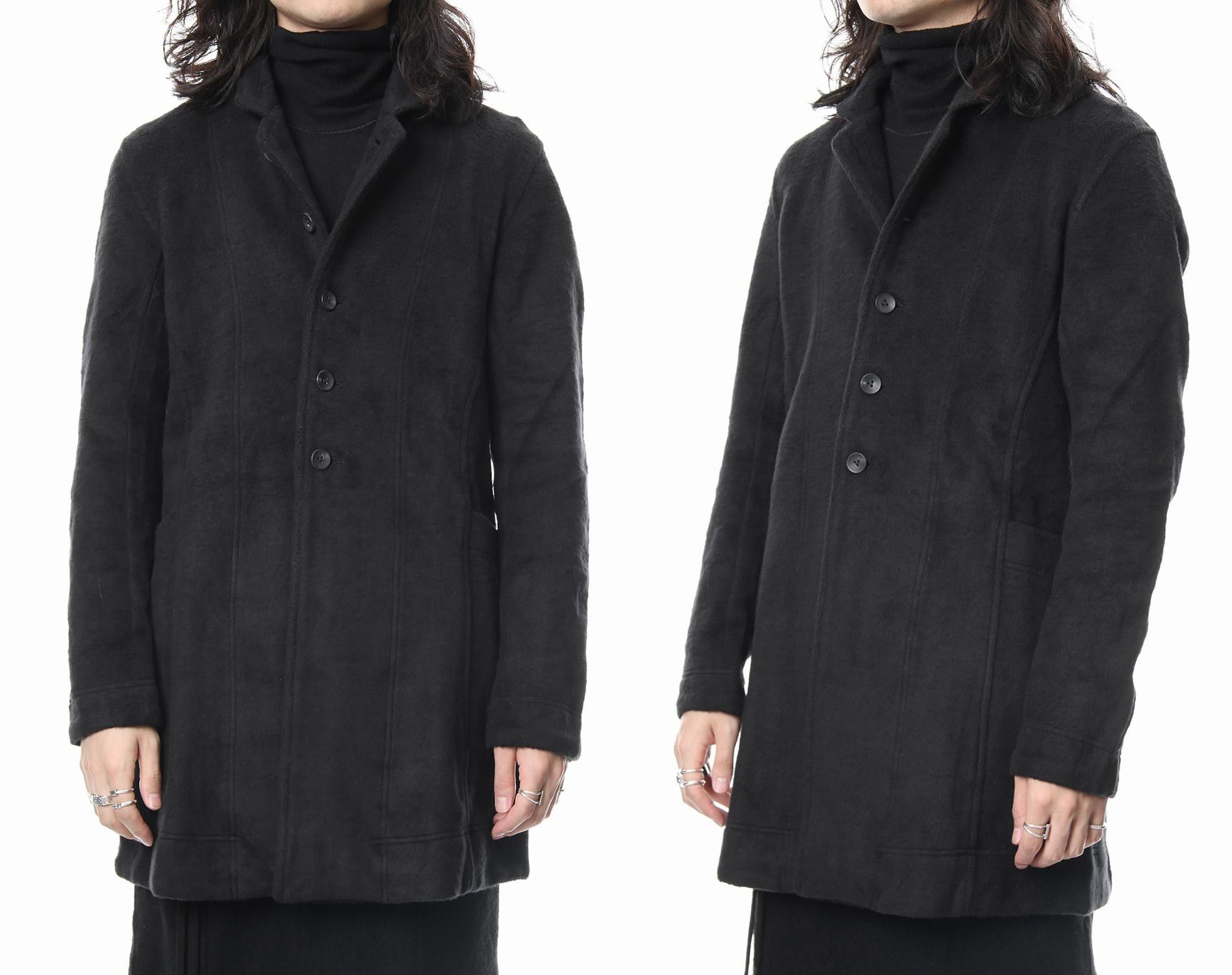 image of The Viridi Anne The Viridi-Anne Atelier Brushed Fleece Jacket Coat Size 4 L in Black, Men's
