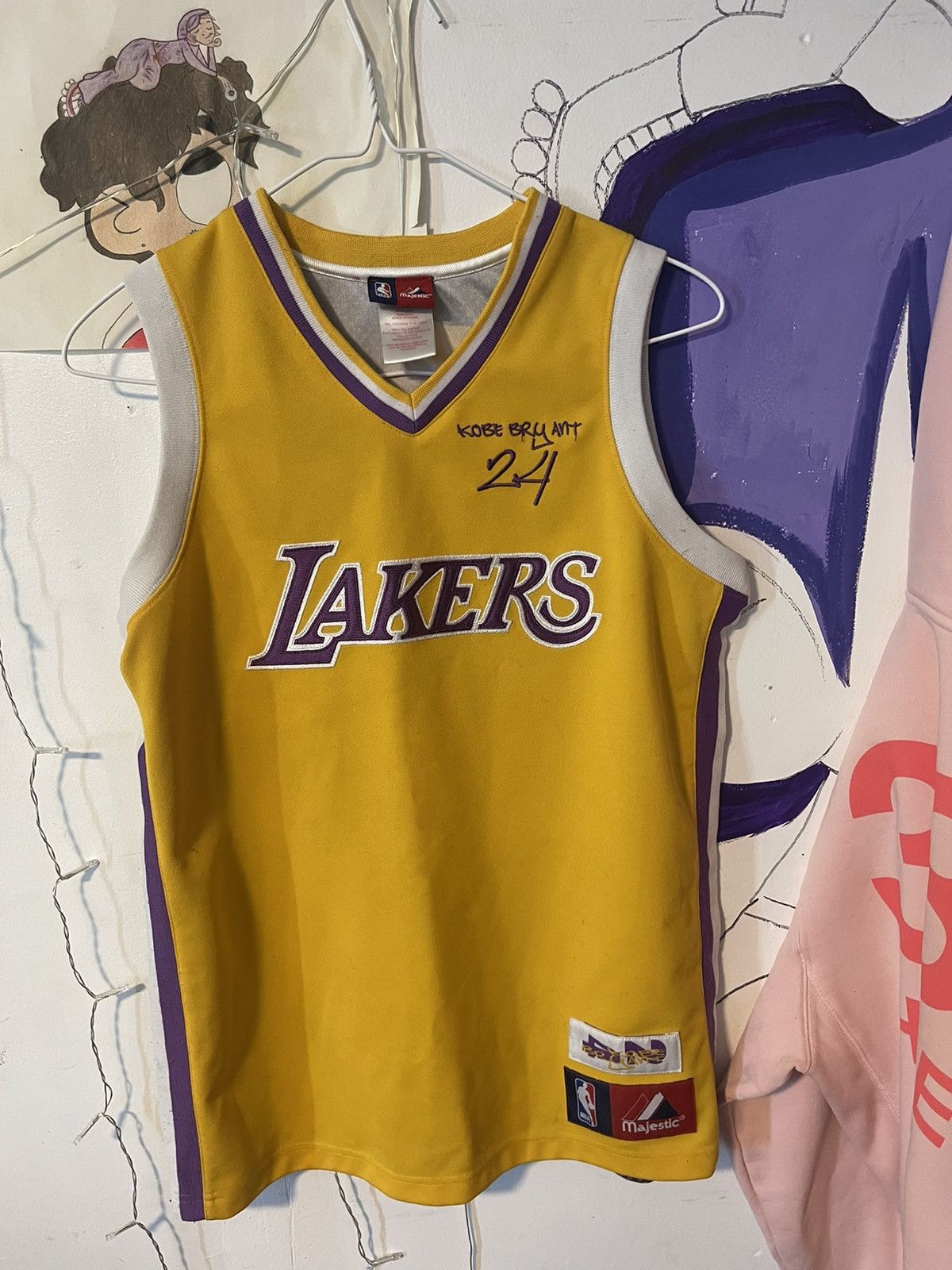 Rare Majestic Los Angeles Lakers Kobe Bryant Black Mamba Jersey Youth SMALL