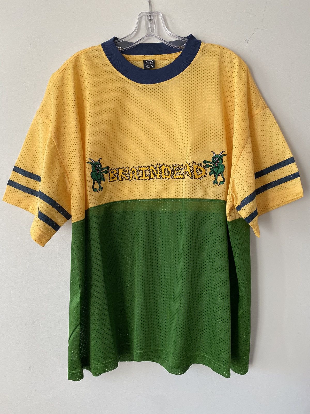 Brain Dead Paneled Football Mesh Shirt Yellow/Green Size US L / EU 52-54 / 3 - 1 Thumbnail