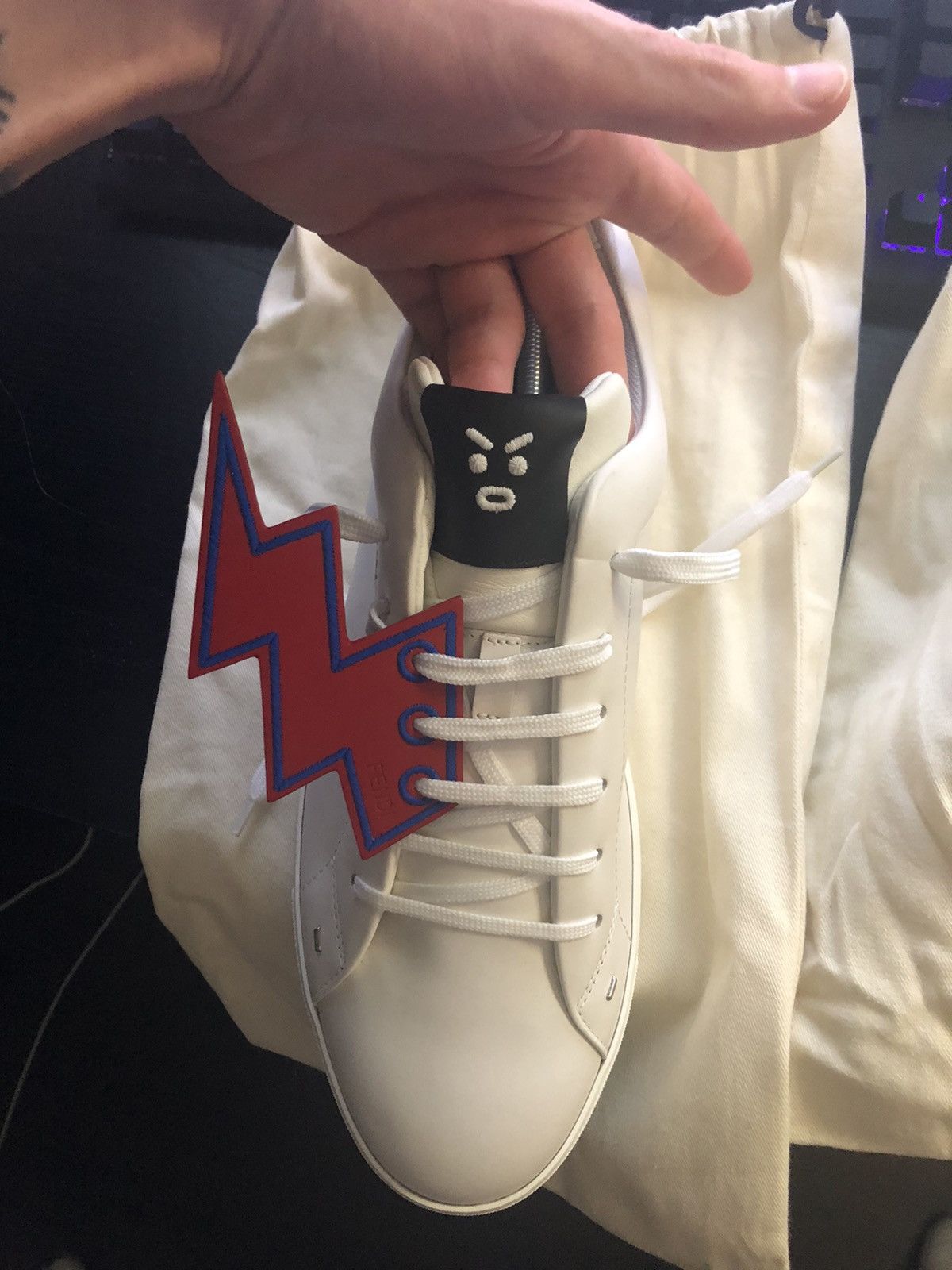 Fendi Fendi Lightning Bolt Leather Sneakers Size US 10 / EU 43 - 4 Thumbnail