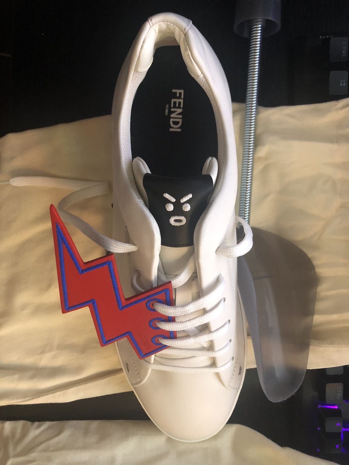 Fendi Fendi Lightning Bolt Leather Sneakers Size US 10 / EU 43 - 3 Thumbnail