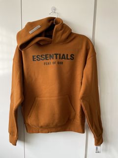 Essentials Fear of God Exclusive Brown Logo Hoodie size XL
