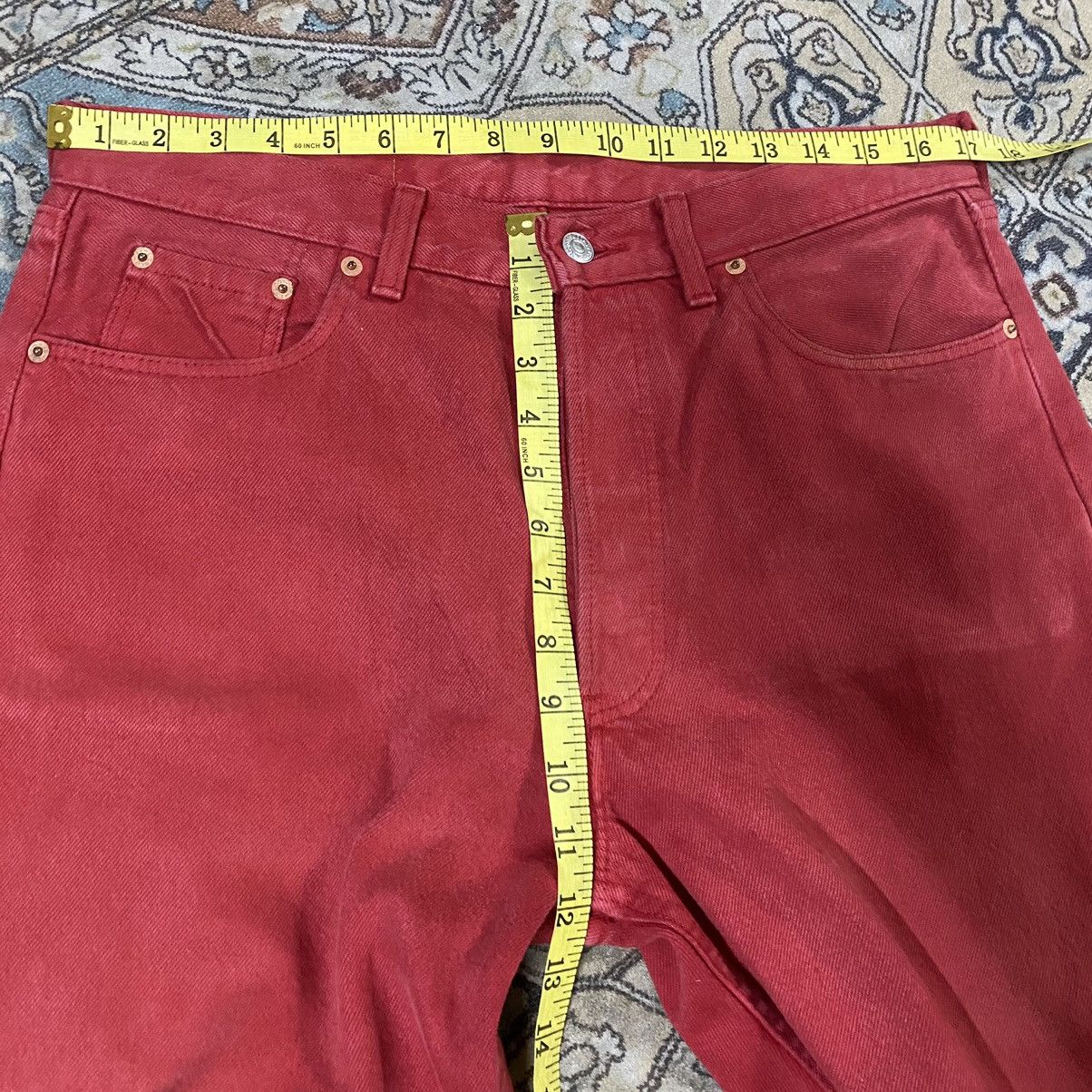 Levi's Vintage 90s Levis 501 Red Colour Jeans 34x35 Size US 34 / EU 50 - 16 Thumbnail