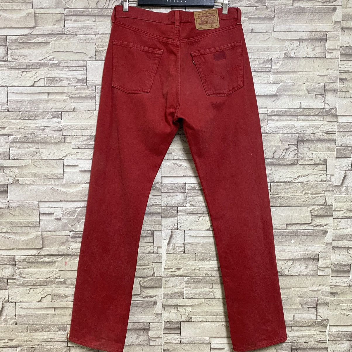Levi's Vintage 90s Levis 501 Red Colour Jeans 34x35 Size US 34 / EU 50 - 8 Thumbnail
