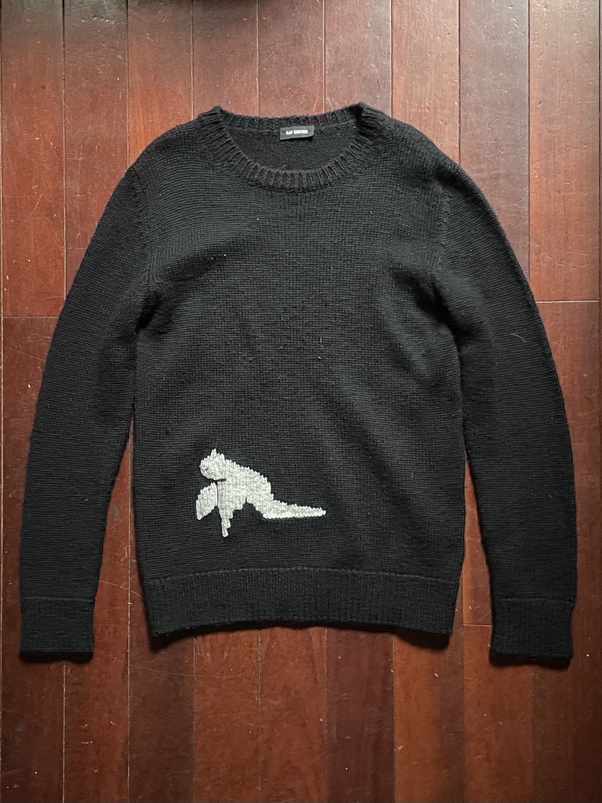 Raf Simons FW15 Intarsia Bird Sweater | Grailed