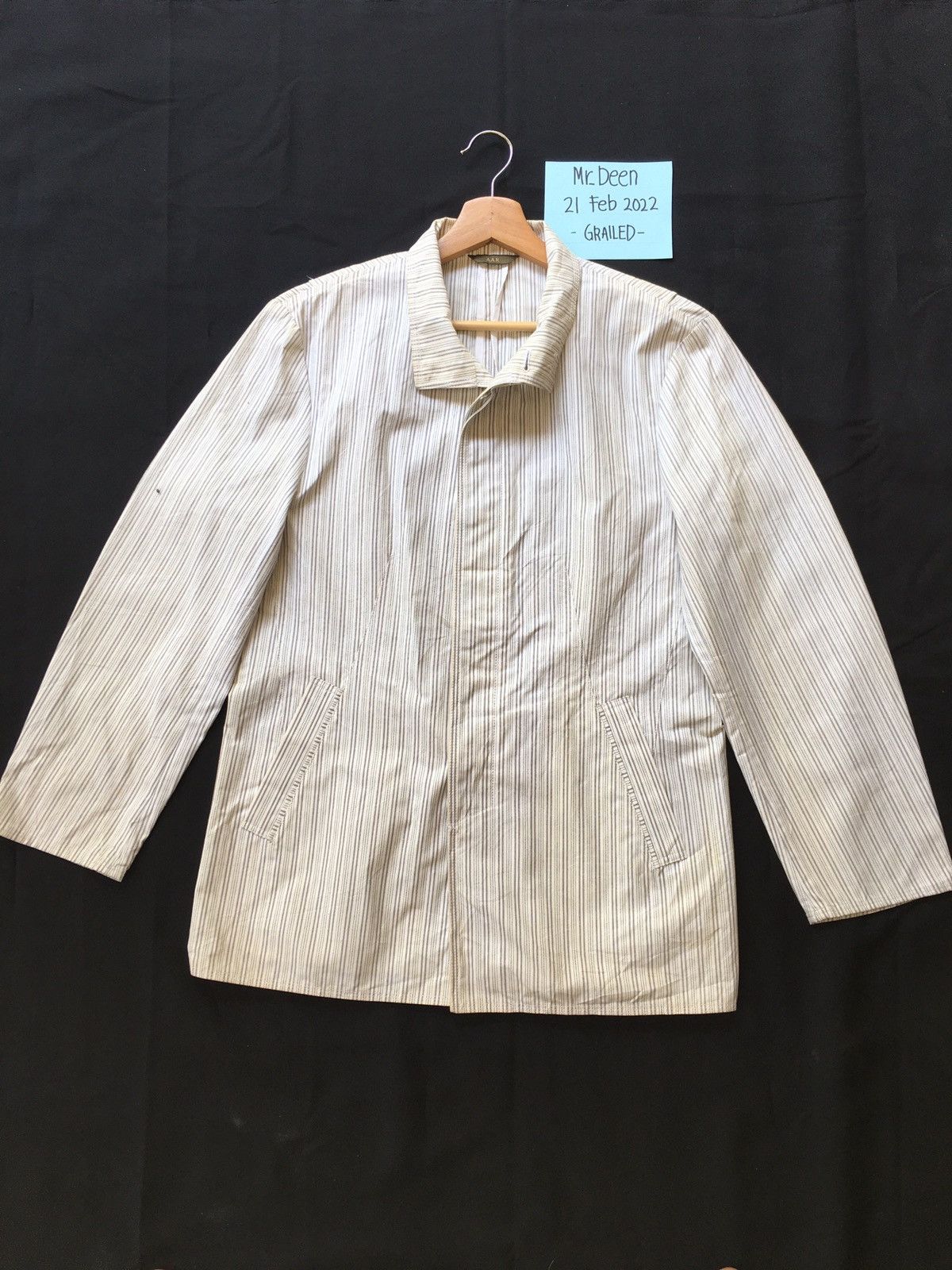 image of Vintage Aar By Yohji Yamamoto Stripes Jacket in White, Men's (Size Large)