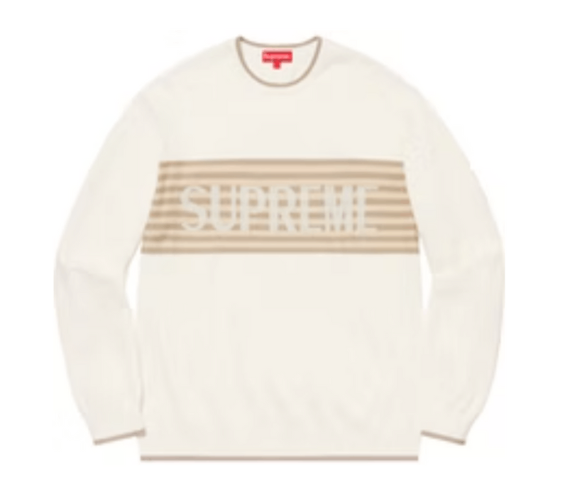 Supreme SS20 Chest Stripe Sweater (Ivory) | Grailed