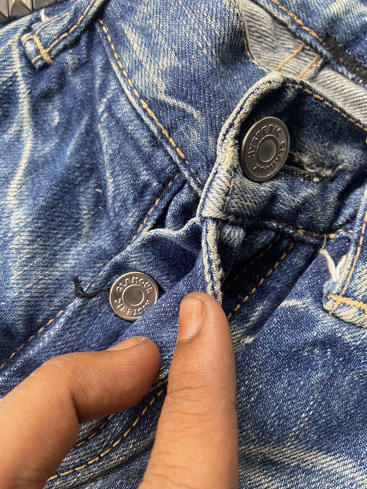 Hysteric Glamour × Japanese Brand × Vintage 🔥Last Drop🔥 Histeric Glamour Selvedge Denim Antique Size US 27 - 7 Thumbnail
