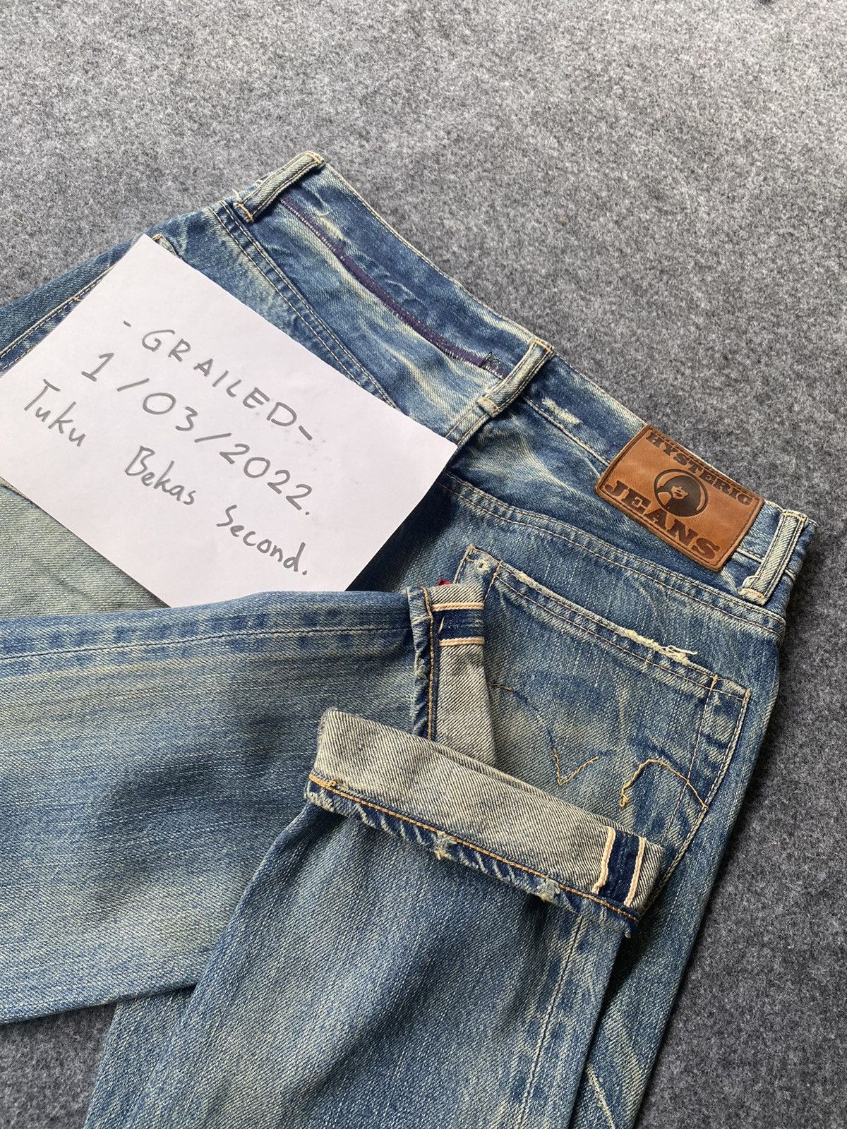 Hysteric Glamour × Japanese Brand × Vintage 🔥Last Drop🔥 Histeric Glamour Selvedge Denim Antique Size US 27 - 5 Thumbnail