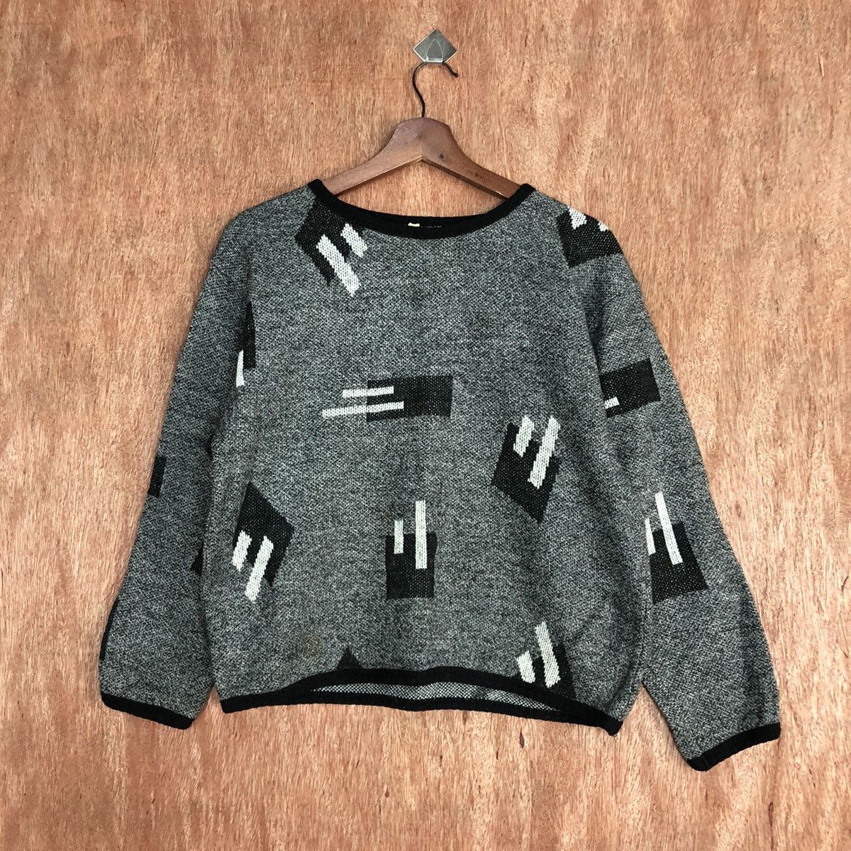 Homespun Knitwear × Japanese Brand Japan Brand GRey art Knitwear #6055 Size US S / EU 44-46 / 1 - 1 Thumbnail
