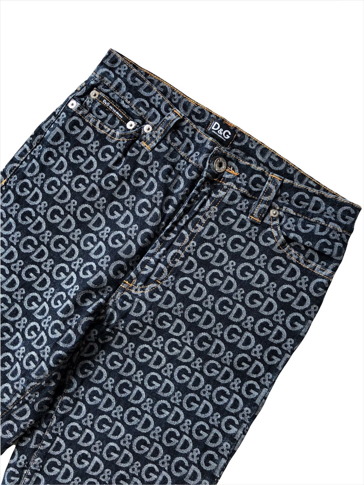 Dolce & Gabbana SUPER RARE🔥OG D&G 🇮🇹 Japan Ed. Monogram Jacquard Denim Size US 27 - 4 Thumbnail