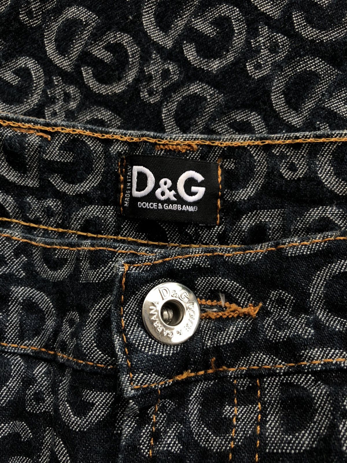 Dolce & Gabbana SUPER RARE🔥OG D&G 🇮🇹 Japan Ed. Monogram Jacquard Denim Size US 27 - 6 Thumbnail