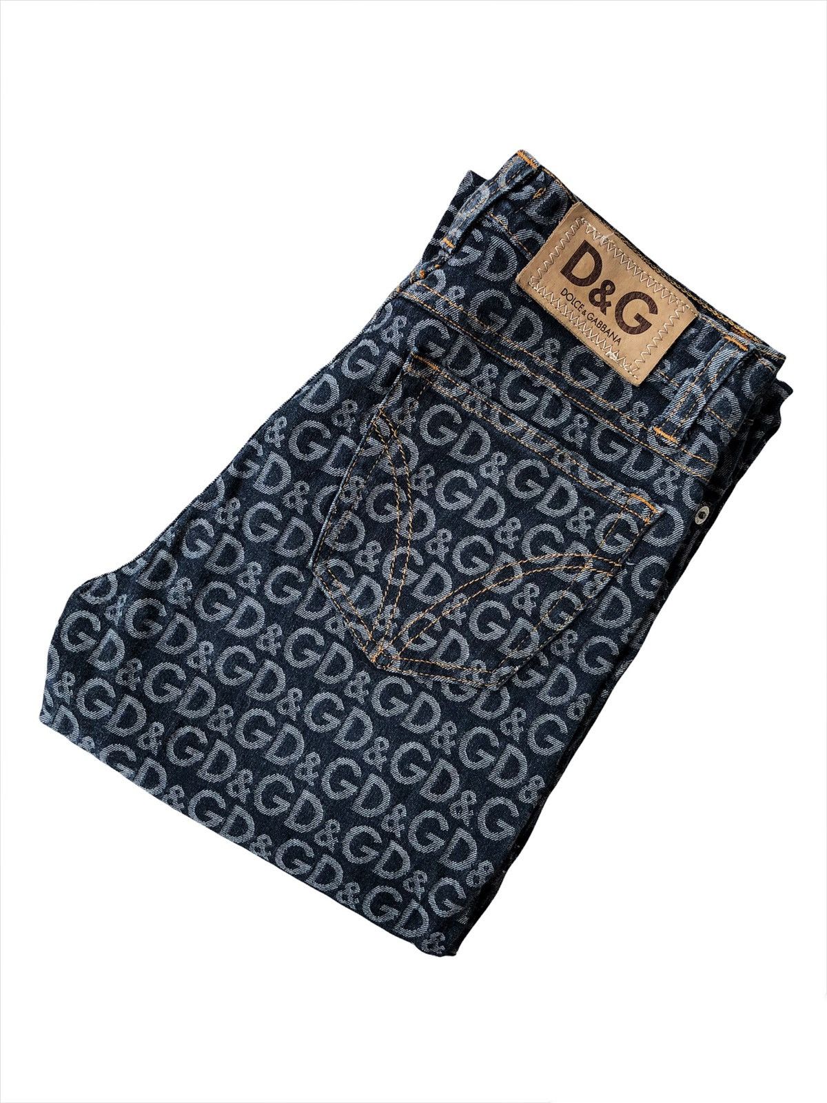 Dolce & Gabbana SUPER RARE🔥OG D&G 🇮🇹 Japan Ed. Monogram Jacquard Denim Size US 27 - 3 Thumbnail